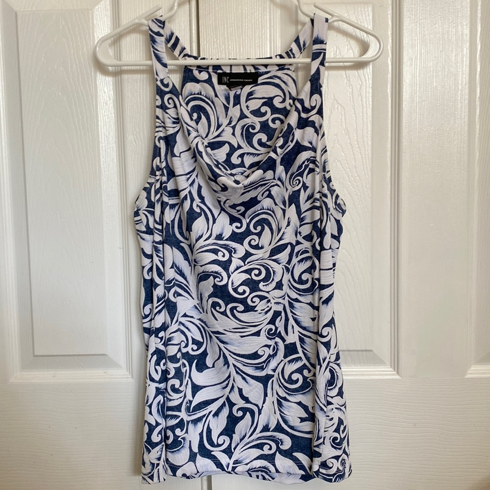 Navy pattern sleeveless top